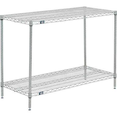 Nexel 2 Shelf, Poly-Z-Brite Wire Shelving Unit, Starter, 24inW x 21inD x 34inH B3152401